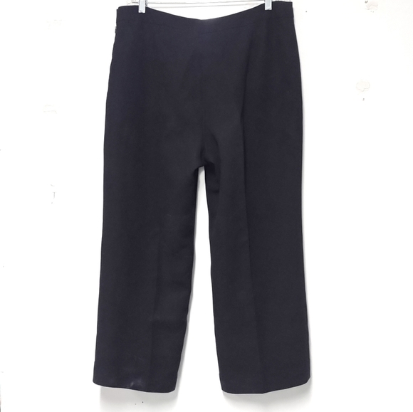 Vintage Suit Studio pants high-rise lined wide legs black Size: 16 - Picture 2 of 5